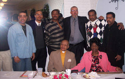 Leslie and ??? Fields with six grandchildren on their 75th wedding anniversary.