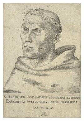 Portret van Martin Luther als Augustijner monnik | Lucas Cranach, 1520